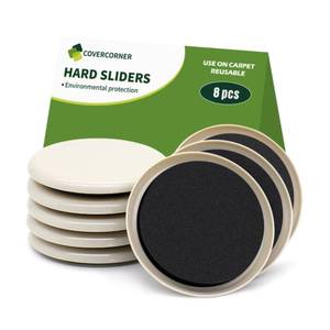 lot 2249 image: COVERCORNER Furniture Sliders for Carpet 8 PCS - 3 12 Beige