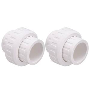 lot 2261 image: Carvedexquisitely 1-12 PVC Union Coupling Pipe Fitting (actual diameter 1.9) PVC Adapter Schedule 40(Socket x Socket), EPDM O-Ring, White 2 Pack