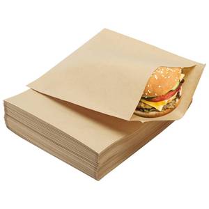 lot 2265 image: 200 Pcs Paper Sandwich Bags 7.9 x 8.6 inch Wax-lined Brown Paper Bags