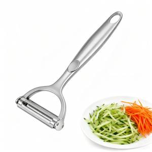 lot 2289 image: 2-in-1 Multifunction Vegetable Peeler Julienne Peeler, Zinc Alloy Potato Peeler with Serrated & Straight Blades, Fruit Peeler Julienne Slicer for Carrot Cucumber Ginger Cabbage Kitchen