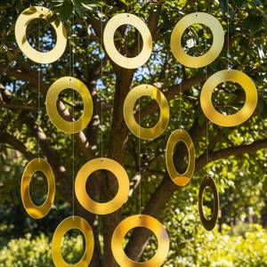 lot 2352 image: AmazingSpark 12 Pack Gold Rings Birthday Party Decorations Golden Rings Garland Glitter Hanging Decor Themed Background Paper Garland for Party Supplies