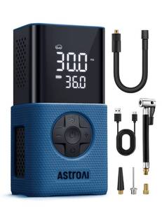 lot 2391 image: AstroAI L7S Tire Inflator Portable Air Compressor Cordless with Digital Pressure Gauge, 150 PSI LED Light Bike Air Pump with Fast Inflation & Auto Shut-Off for Car Tires,Motorcycles,Bikes,Balls,Blue