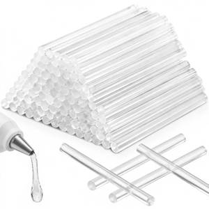 lot 2412 image: KISEER 100 Pack Clear 0.27 x 4 Inch Mini Size Hot Glue Sticks Universal Fit Glue Gun for Bond Wood Plastic Fabric Foam DIY Craft Projects Home Decorations and Sealing