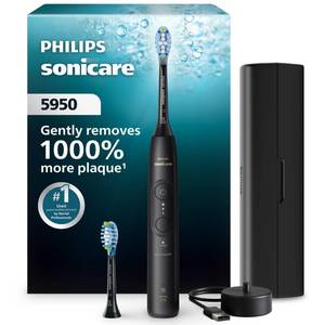 lot 2414 image: Philips Sonicare 5950 Rechargeable Electric Toothbrush, 2 Brush Head, Black