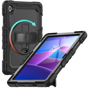 lot 2420 image: Gylint Case for Lenovo Tab 10.1 inch 2025 Tablet, Rugged Heavy Duty Shockproof Rotating Kickstand Protective Cover for Lenovo Tab 10.1 TB-311FU  Lenovo Tab K10 (2nd Gen) TB-311XU Black