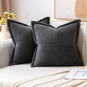 lot 9542 image: MIULEE Decorative Throw Pillow Covers for Couch 18x18 Inch Dark Grey 2 Pack