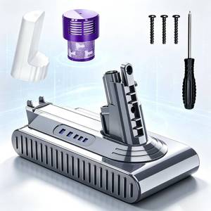 lot 9552 image: Mounzuikue 10000mAh 25.2V Replacement for Dyson V10 Battery 7 Cell 242151 206340 SV12 Battery Compatible with Dyson V10 AnimalAbsoluteMotorheadCyclone Series Cordless Vacuum Cleaner with Filters