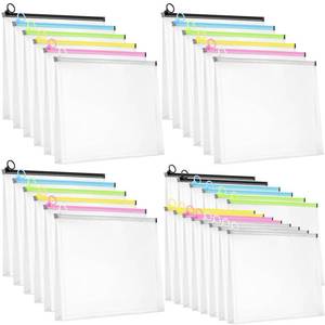 lot 9574 image: Yexiya Clear Plastic Zip Envelope A4 Document Folder,Stylish Colors