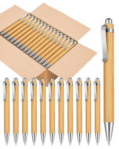 lot 9969 image: lyforx Bamboo Pens Bulk Wooden Bamboo Pens Engraving Wooden Ballpoint Pen Customizable Gift Pen Bulk 50pcs