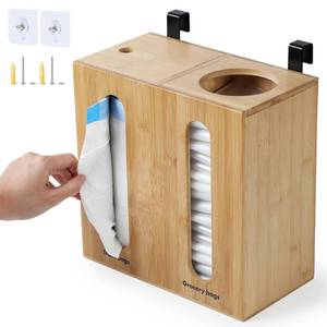 lot 9976 image: GOBAM Trash Bag Dispenser & Grocery Bag Holder, Large Capacity Plastic Bag Organizer with 3 Installation Options, Trash Bag Holder for Cabinet Door, Under Sink, Wall Mount��Ideal for Kitchen Organizer