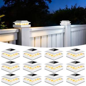 lot 9992 image: Toeuie Solar Post Cap Lights for 4x4 WoodVinyl Posts, 12 Pack