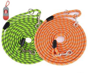 lot 9996 image: (2 Pack) Long Dog Leash for Dog Training 15FT30FT50FT, Dog Rope Leashes with Reflective Thread for Large Medium Small Dogs, Dog Tie-Out Cable Lead for Hunting, Camping&Backyard