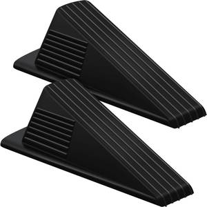 lot 10018 image: Frienda 2 Pcs Jumbo Door Stoppers Heavy Duty Rubber Doorstop, Black