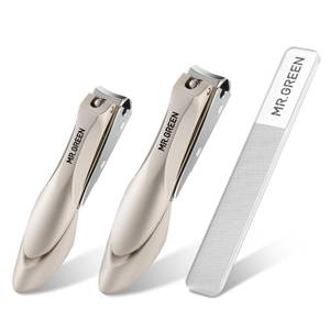 lot 10052 image: MR.GREEN Nail Clippers Stainless Steel Anti Splash Fingernail Cutter Manicure Tools Bionics Design Pedicure Scissor Nail Trimmer (Nail Clipper Two-Pack (MediumLarge))
