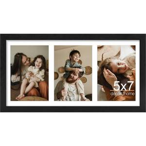 lot 10059 image: decorUhome 3 5x7 Picture frames Collage Wall Decor with Mat, Black