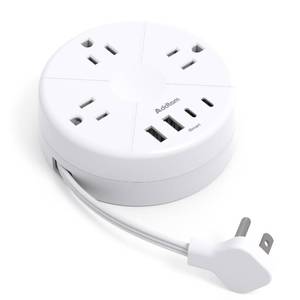 lot 10067 image: Travel Esstentials - Cruise Approved Power Strip with 5ft Retractable Cord