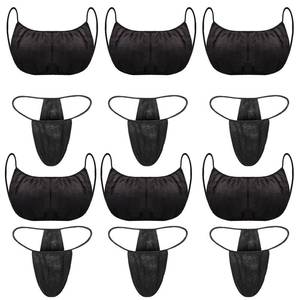 lot 10076 image: Yahenda 50 & 100 Pcs Women Disposable Bra Panties Spa Bikini(Black)