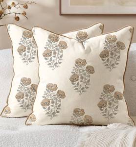 lot 10086 image: MuseHaus Vintage Throw Pillow Covers Set of 2, 18x18, Vintage Floral