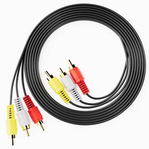 lot 10091 image: Eanetf 3RCA Cable Audio Video 5ft Gold Plated for Home Theater - 1pcs