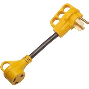 lot 10119 image: RV Power Adapter Camper Cord-50amp Male to 30amp Female