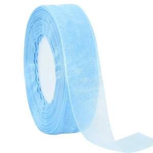 lot 10407 image: TONIFUL 1 Inch-50yds Light Blue Sheer Chiffon Ribbons, Organza Ribbon for Wedding,Christmas,Valentines D�cor,Gift Wrapping, Bows Making, Floral Bouquets and Handmade Craft Supplies