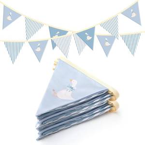 lot 10449 image: Hahafelt Goose Fabric Banner 1st Birthday Decor,Stripes,Blue