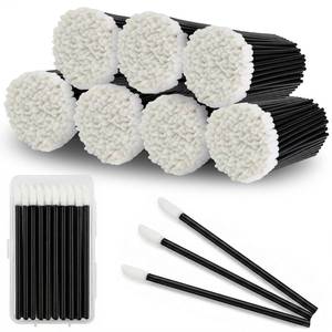 lot 10458 image: EWVVSS 800 Lip Applicators Disposable with Storage Case, Lip Wands Lipstick Applicator Wands Lint-Free Lip Brush Tools for Makeup Artists Beauty Salon Cosmetic Testing Travel Kit (Black)