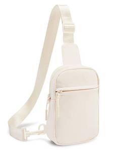lot 10469 image: CHOLISS Small Sling Bag for Women and Men, Crossbody Bags Trendy Fanny Packs Chest Bag with Extended Strap, Cream