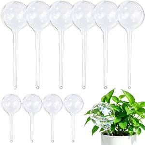 lot 10478 image: Plant Automatic Watering Devices, Clear Plastic Plant Self-Watering Bulb