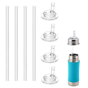 lot 10481 image: MEIJIAYOU Straw Replacement Compatible With Pura Kiki, 4 Pack, Clear Food Grade Silicone, BPA Free Straw With Sip Guard Compatible With Pura Kiki Stainless Steel Sippy Cup