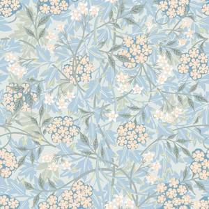 lot 10483 image: VEELIKE Blue Floral Wallpaper Stick and Peel Vintage William Morris Peel and Stick Wallpaper Boho Flower Wall Paper 17.7x118 Prepasted Removable Blue Floral Contact Paper for Cabinets Drawers Wall