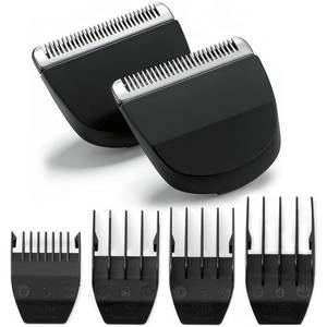 lot 10492 image: 2 Pack Professional Peanut Replacement Blades with 4 Professional Clipper Guards, Precision Ground for Smooth Cutting, Snap-On Design, Compatible with Wahl Peanut ClipperTrimmer #2068-300, Black