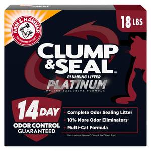 lot 11246 image: Arm & Hammer Clump & Seal Platinum Cat Litter 18 Lbs