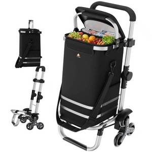 lot 11250 image: HAAGEEP Stair Climbing Shopping Cart 3-in-1 Foldable