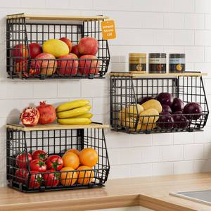 lot 11259 image: GGIU Hanging Fruit Basket 3-Pack Wall Mount