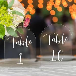 lot 12333 image: JOYIT Clear Acrylic Table Numbers 1-10 with Stands