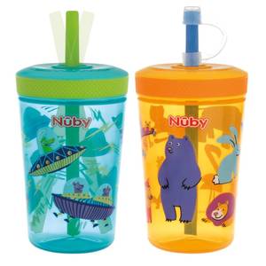 lot 12345 image: Nuby Thirsty Kids Super Sipper Straw Cup, 14 oz, 2-Pack