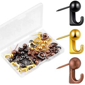 lot 12350 image: Jetec 30 Pc Metal Push Pin Wall Hooks