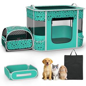 lot 13175 image: PETIMBER Portable Cat Playpen with Litter Box