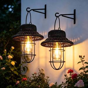 lot 13176 image: Pearlstar Solar Lanterns Outdoor Waterproof 2-Pack