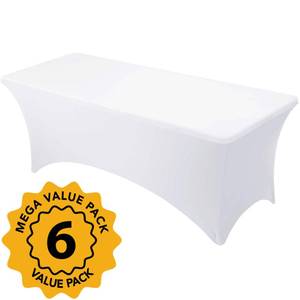 lot 13179 image: Dailyset Spandex Tablecloth 6-Pack 60x120 White