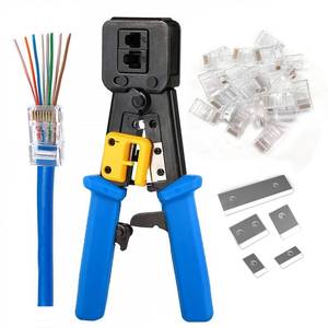 lot 13203 image: PETECHTOOL RJ45 Crimping Tool with Cat6 Connectors