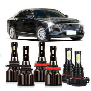 lot 13206 image: TEENRAM LED Headlight Bulbs Combo 6-Pack Cadillac Escalade 2007-2014