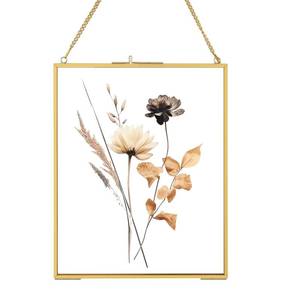 lot 13210 image: Patouque 8x10 Double Glass Floating Frame Gold