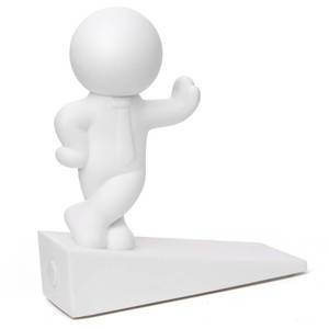 lot 14269 image: Omoojee Door Stopper, Decorative Wedge, White