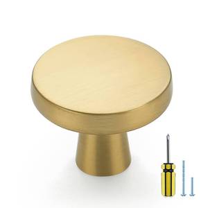 lot 14279 image: Ravinte Brushed Brass Cabinet Knobs, 10 Pack, Round