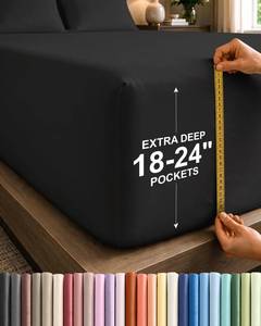 lot 14302 image: CGK Unlimited Twin XL Fitted Sheet - Black