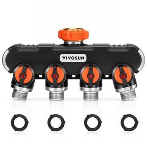 lot 14303 image: VIVOSUN 4-Way Garden Hose Splitter 34 Zinc Alloy