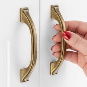 lot 14305 image: ASKANO Antique Brass Cabinet Pulls 3 Inch 10 Pack