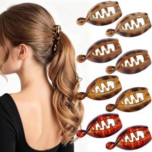 lot 14336 image: Rosivyphan Banana Hair Clips 2.8 Inch Leopard Print 8-Pack